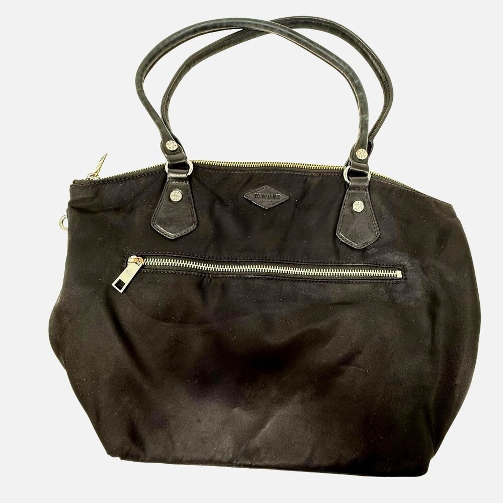 MZ Wallace Black Nylon Leather Tote BagZip Closure Shoulder bag Purse